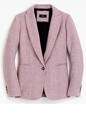 J. CREW Parke Blazer Jacket Mauve English Herringbone Wool Size 0